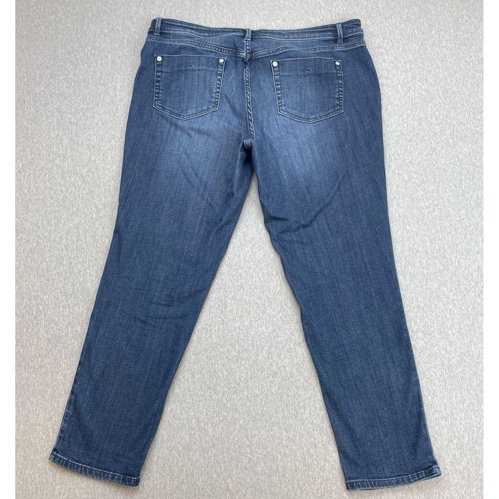 J Jill Denim Jeans Womens 14 Blue Cotton Blend Stretch Mid-Rise Slim Ankle - Picture 2 of 8